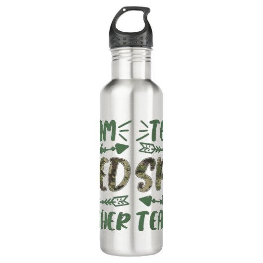 Bouteille D'eau Équipe amusante Enseignant Camo Enseignant Camo Re (Devant)