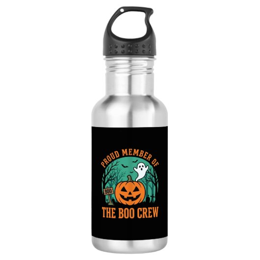 Bouteille D'eau Équipe de fantômes de design de citrouille Hallowe (Devant)