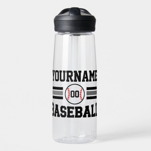 Bouteille D'eau Équipe de joueurs de baseball rétro personnalisés  (Avant)