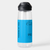 Bouteille D'eau Équipe de yoga en impression personnalisée bleu az (Arrière)