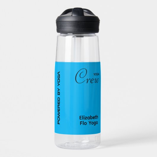 Bouteille D'eau Équipe de yoga en impression personnalisée bleu az (Avant)