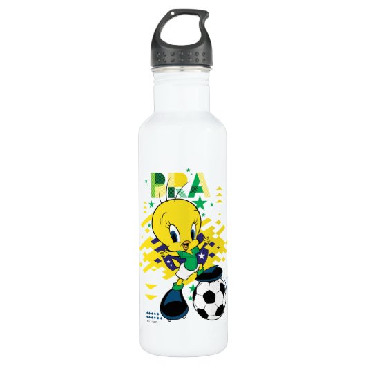 Bouteille D'eau Équipe TWEETY™ Brésil Graphisme de football (Devant)