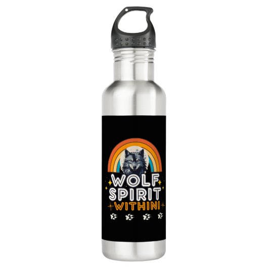 Bouteille D'eau Esprit Wolf à l'intérieur (Devant)