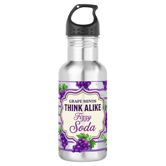 Bouteille D'eau Esprits de raisin pensent de même (Devant)