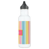 Bouteille D'eau Été Arc en ciel rayures Monogramme Script (Droite)