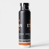 Bouteille D'eau Ethan nom signifiant sport monogramme orange (Gauche)