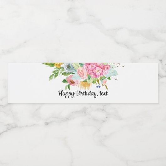 bouteille d'eau ÉTIQUETTE - boho floral (Étiquettes simples)