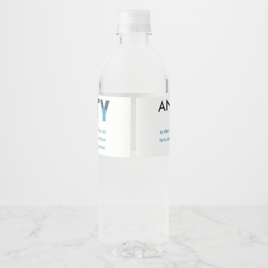 Bouteille d'eau étiquette "N'importe qui soif" (Dos)