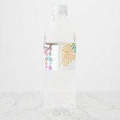 bouteille d'eau ÉTIQUETTE - oiseau mignon, arbre (Dos)