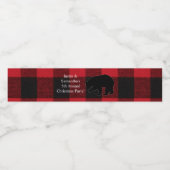 Bouteille d'eau Étiquette Ours rouge plaqué noir (Étiquettes simples)