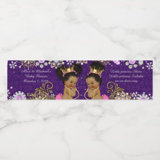 Bouteille d'eau Étiquette twin africain, ethnique, (Étiquettes simples)