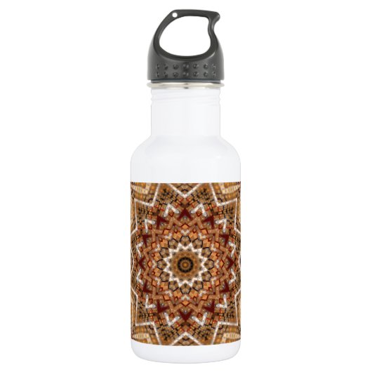 Bouteille D'eau Étoile brun clair kaléidoscope (Devant)