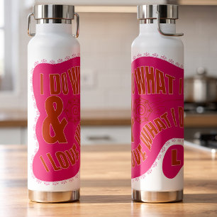 Bouteille D'eau Étoile de style rétro rose motivationnel