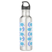 Bouteille D'eau Étoiles de lune Nuages Motif bleu violet (Dos)