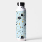 Bouteille D'eau Étoiles noires, dorées et bleues célestes de la lu (Gauche)