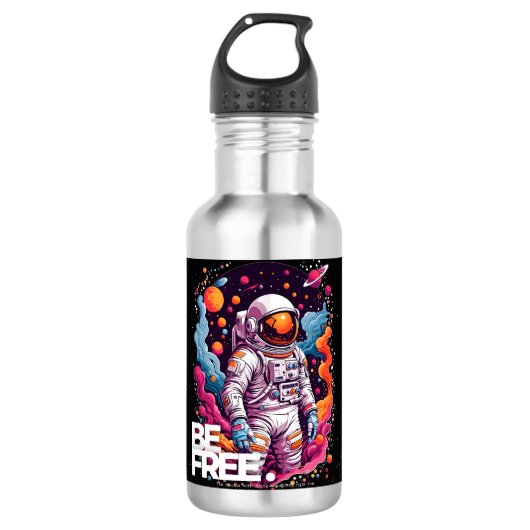 Bouteille D'eau ÊTRE GRATUIT Conception des astronautes (Devant)