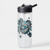 Bouteille D'eau explosion de basket-ball gris turquoise pour une f (Gauche)