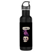 Bouteille D'eau F-Caw-F Crow Skull Halloween Humor Graphic Design (Devant)
