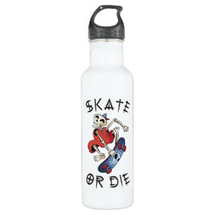 Bouteille D'eau Faire du skate ou mourir drôle Skateboard Skeleton