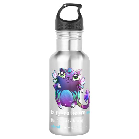 Bouteille D'eau "fairy cat-unicorn" (Devant)