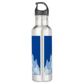 Bouteille D'eau Famille de pingouins de charme avec nom sur les pi (Dos)