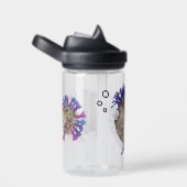 Bouteille d'eau - Famille de poisson bleu et viole (Arrière Complet)