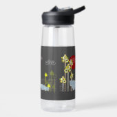 Bouteille D'eau Famille d'éléphants mignons Whimsical dans les arb (Gauche)