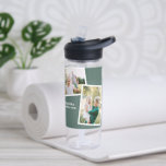 Bouteille D'eau Famille multi-photo moderne sauge vert simple fami<br><div class="desc">Un cadeau moderne et élégant multi photo famille. La couleur verte sauge peut être changée.</div>