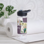 Bouteille D'eau Famille multi photo moderne violet simple famille<br><div class="desc">Un cadeau moderne et élégant multi photo famille. La couleur violette peut être changée.</div>