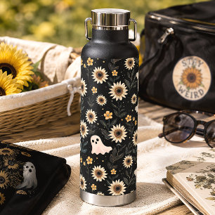 Bouteille D'eau Fantômes gothiques d'été et tournesols