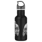 Bouteille D'eau Faucon pèlerin dessin en blanc (Dos)