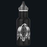 Bouteille D'eau Faucon pèlerin dessin en blanc<br><div class="desc">Ce faucon pèlerin féroce orne les deux côtés de la bouteille d'eau,  customisez-le avec votre nom ou vos initiales. Consultez ma boutique pour plus de couleurs et d'autres articles correspondants comme tee - shirts,  autocollants et plus encore!</div>