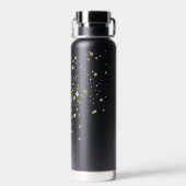Bouteille D'eau Faux Gold Confetti en noir (Arrière)