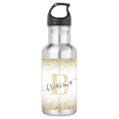 Bouteille D'eau Faux Gold Parties scintillant Sparkly Monogramme N (Devant)