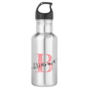 Bouteille D'eau Faux Rose Gold Rose Parties scintillant Monogramme