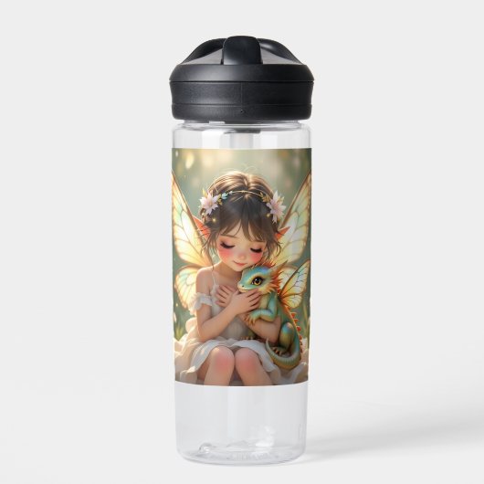 Bouteille D'eau Fée et Dragon | Conte de fées Chibi Anime (Extérieur)