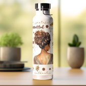 Bouteille D'eau Femme Africaine Avec Affirmation De Boho De Cheveu
