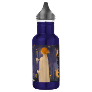 Bouteille D'eau Femme Art Nouveau éthérée sous les callas éclairés