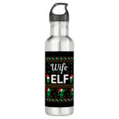 Bouteille D'eau femme elf noël laide pull (Devant)