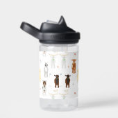 Bouteille D'eau Ferme de chèvres mignonnes Monogrammé (Arrière Complet)