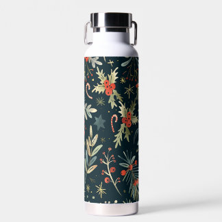 Bouteille D'eau Festive Holly & Candy Cane  Insulated Water Bottle