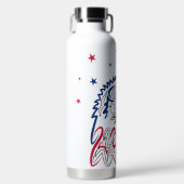 Bouteille D'eau Fête de l'Indépendance Étoiles d'aigle américain (Avant)