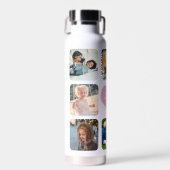 Bouteille D'eau Fête des mères multiphoto nom collage personnalisé (Avant)