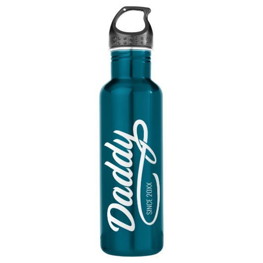 Bouteille D'eau Fête des pères - Papa depuis... (Devant)