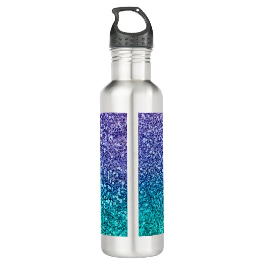 Bouteille D'eau Fête Étincelante Lavande Violet & Sarcelle Aqua Ve (Dos)