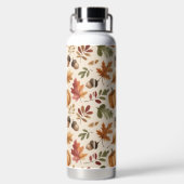 Bouteille D'eau Feuilles d'aquarelle orange d'automne (Plage)