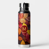 Bouteille D'eau Feuilles d'automne colorées Monogrammes personnali (Gym)