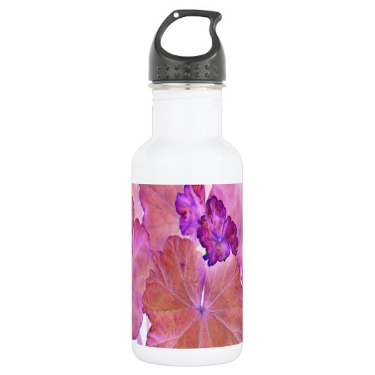 Bouteille D'eau Feuilles de géranium rose (Devant)