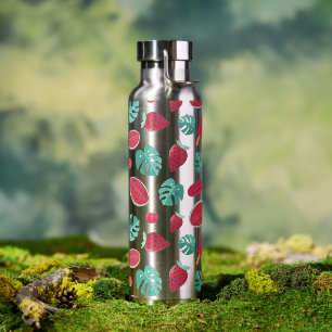 Bouteille D'eau Feuilles de pavot, cerise, fraise et pastèque