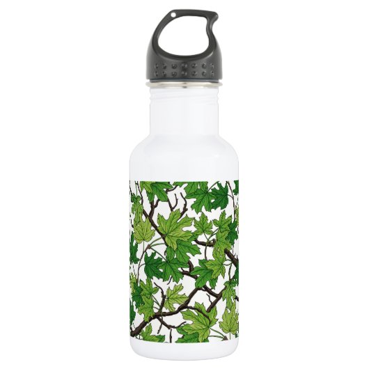 Bouteille D'eau Feuilles d'érable sur fond blanc (Devant)